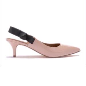 14th & Union Pink Slingback Kitten Heel with Black Strap